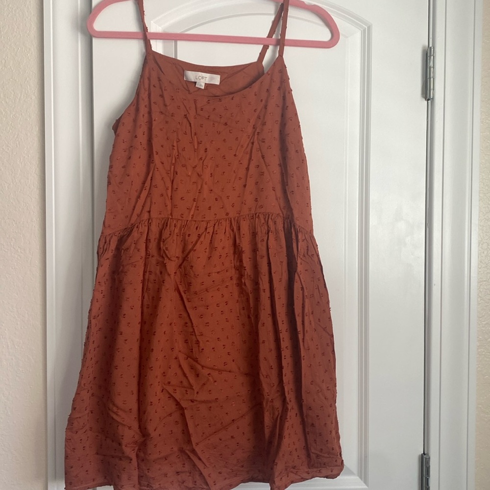 Loft spaghetti strap dress burnt orange small